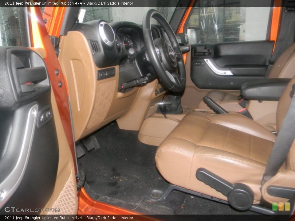 Black/Dark Saddle Interior Photo for the 2011 Jeep Wrangler Unlimited Rubicon 4x4 #59038569