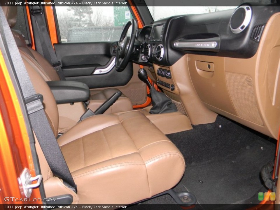 Black/Dark Saddle Interior Photo for the 2011 Jeep Wrangler Unlimited Rubicon 4x4 #59038582
