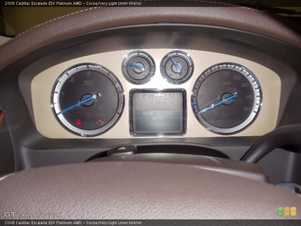 Cocoa/Very Light Linen Interior Gauges for the 2008 Cadillac Escalade ESV Platinum AWD #59039170