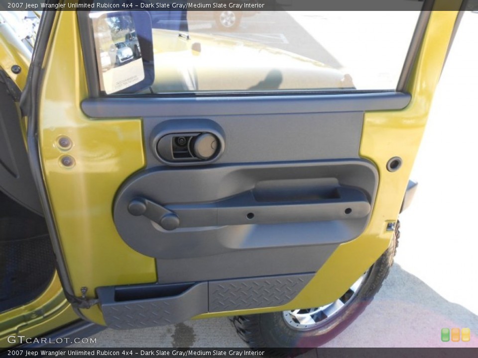 Dark Slate Gray/Medium Slate Gray Interior Door Panel for the 2007 Jeep Wrangler Unlimited Rubicon 4x4 #59040508