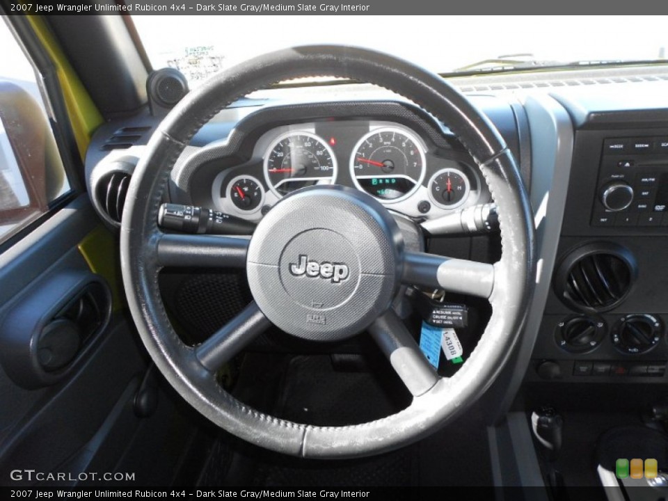 Dark Slate Gray/Medium Slate Gray Interior Steering Wheel for the 2007 Jeep Wrangler Unlimited Rubicon 4x4 #59040553