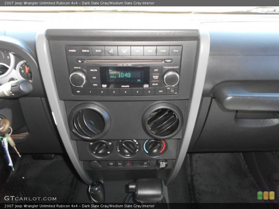Dark Slate Gray/Medium Slate Gray Interior Controls for the 2007 Jeep Wrangler Unlimited Rubicon 4x4 #59040562