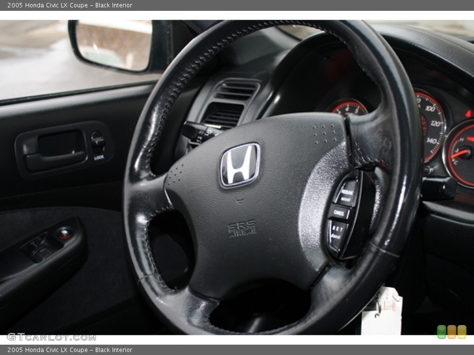 Black Interior Steering Wheel for the 2005 Honda Civic LX Coupe #59046187