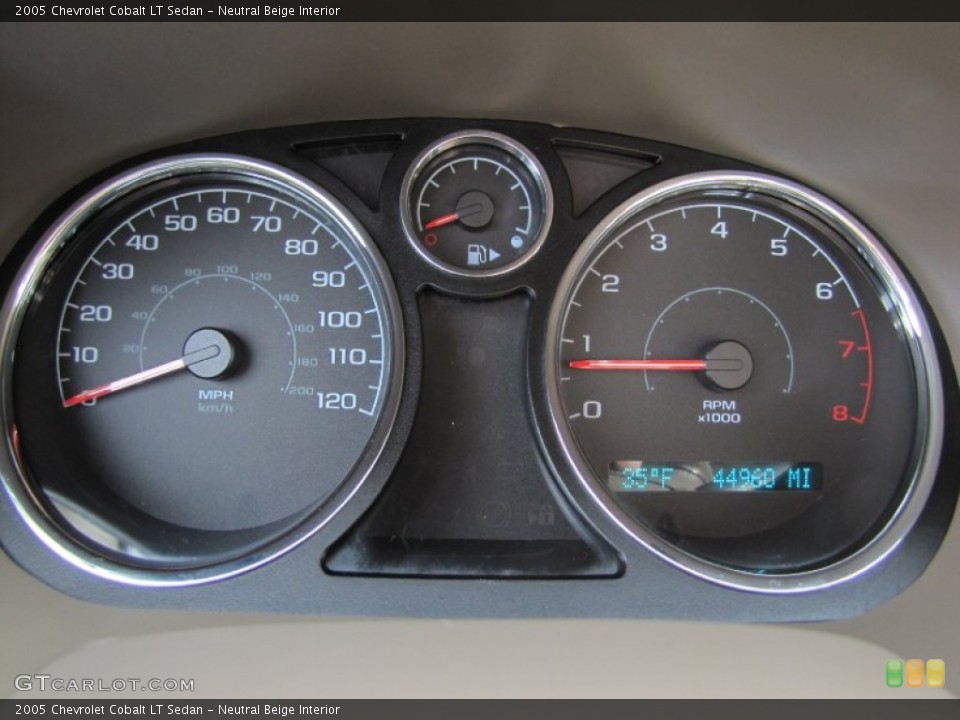 Neutral Beige Interior Gauges for the 2005 Chevrolet Cobalt LT Sedan #59050433