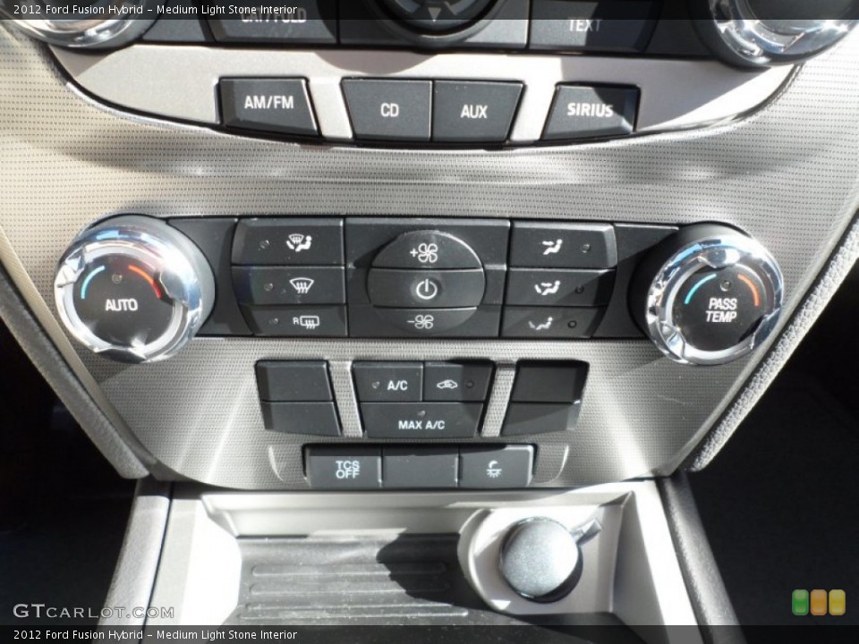 Medium Light Stone Interior Controls for the 2012 Ford Fusion Hybrid #59051960