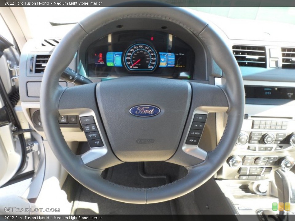 Medium Light Stone Interior Steering Wheel for the 2012 Ford Fusion Hybrid #59051966