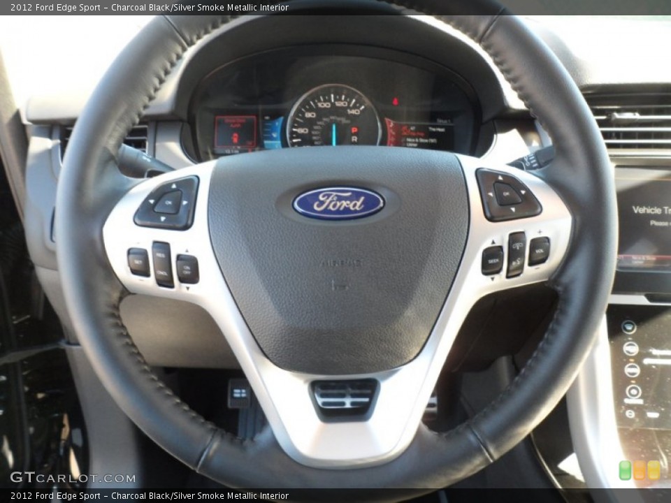 Charcoal Black/Silver Smoke Metallic Interior Steering Wheel for the 2012 Ford Edge Sport #59053233