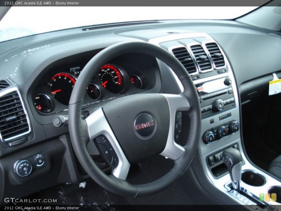 Ebony Interior Steering Wheel for the 2012 GMC Acadia SLE AWD #59056576