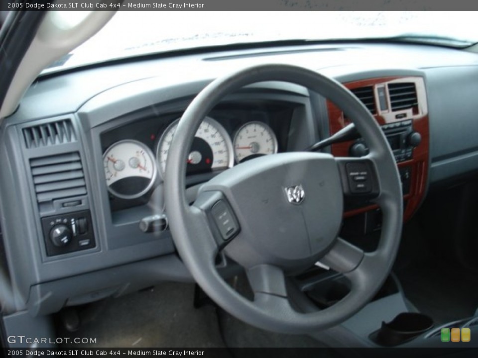 Medium Slate Gray Interior Steering Wheel for the 2005 Dodge Dakota SLT Club Cab 4x4 #59065657