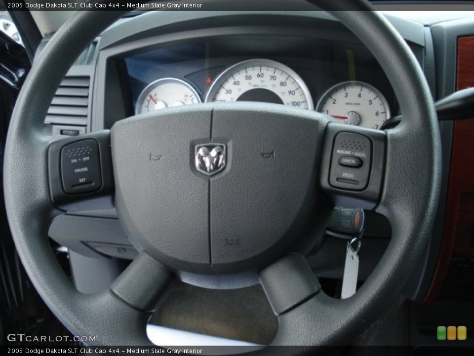 Medium Slate Gray Interior Steering Wheel for the 2005 Dodge Dakota SLT Club Cab 4x4 #59065747