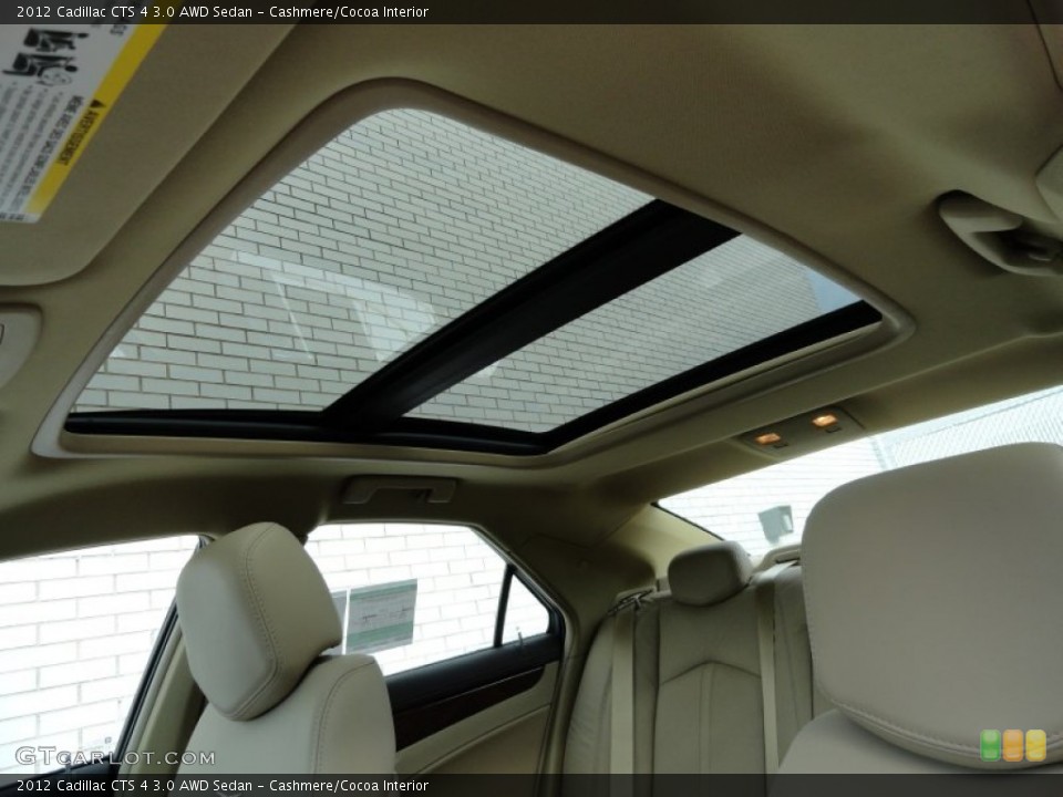 Cashmere/Cocoa Interior Sunroof for the 2012 Cadillac CTS 4 3.0 AWD Sedan #59066840