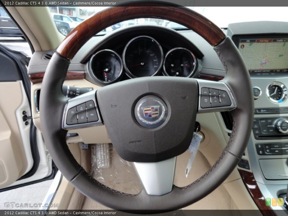 Cashmere/Cocoa Interior Steering Wheel for the 2012 Cadillac CTS 4 3.0 AWD Sedan #59066884