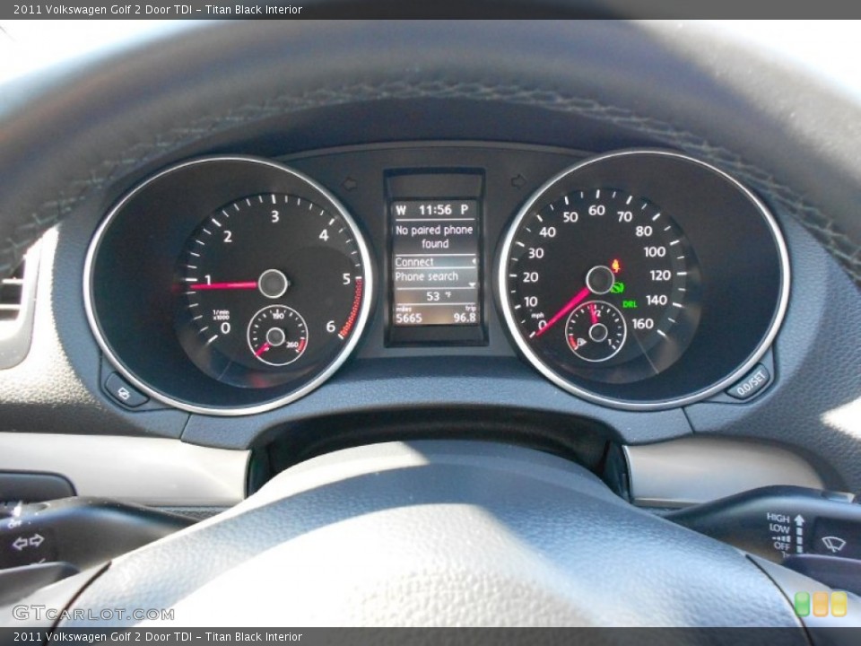 Titan Black Interior Gauges for the 2011 Volkswagen Golf 2 Door TDI #59067638