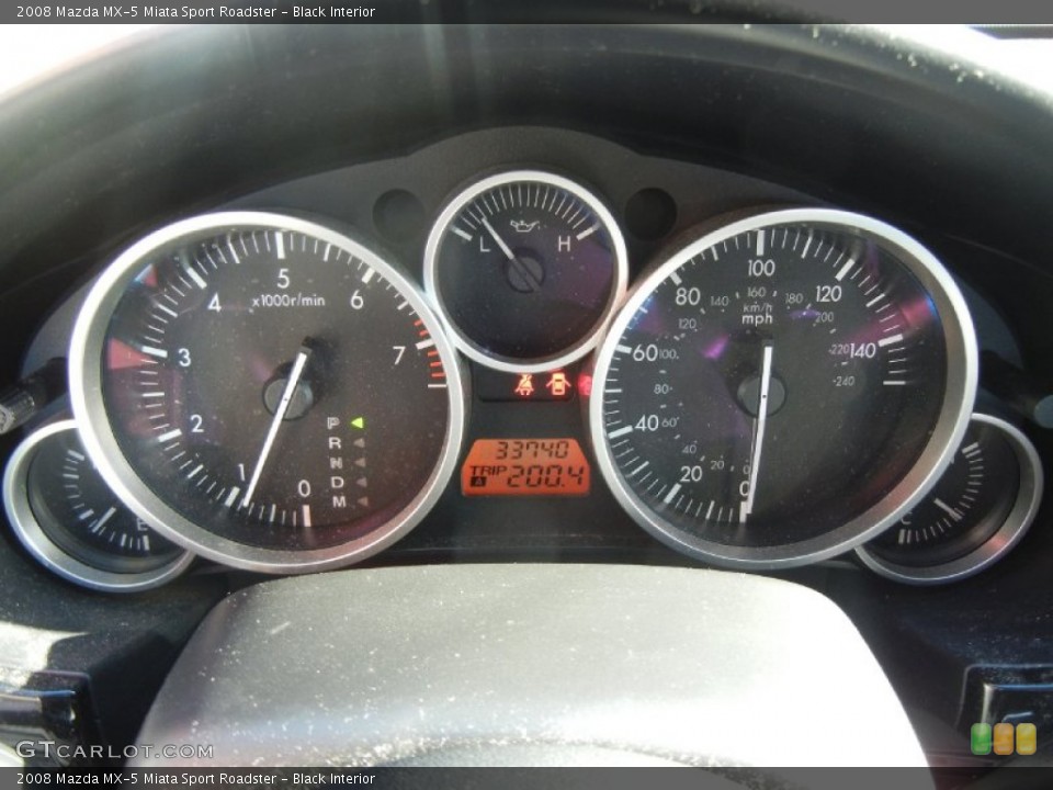 Black Interior Gauges for the 2008 Mazda MX-5 Miata Sport Roadster #59072117