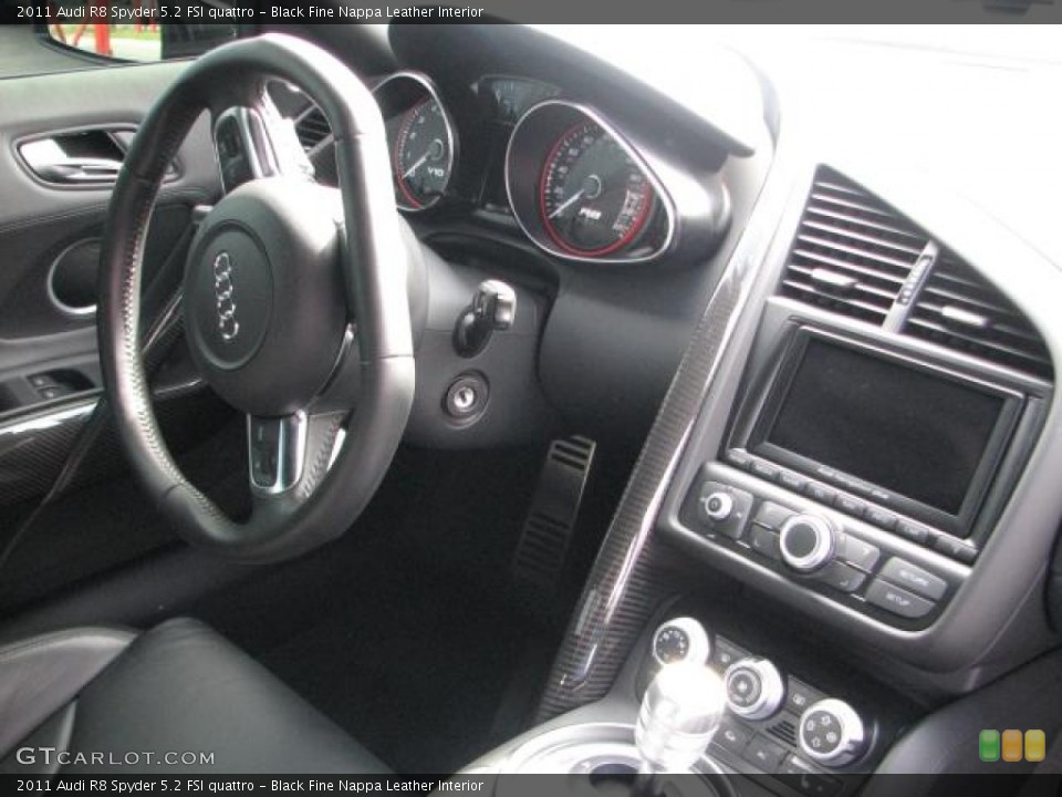 Black Fine Nappa Leather Interior Dashboard for the 2011 Audi R8 Spyder 5.2 FSI quattro #59074100