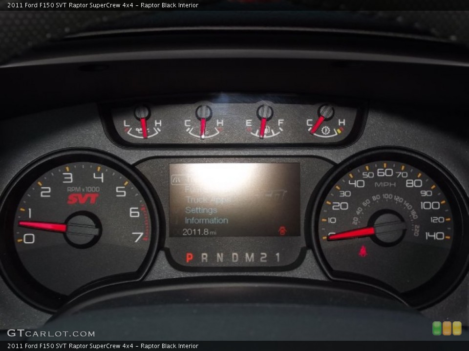 Raptor Black Interior Gauges for the 2011 Ford F150 SVT Raptor SuperCrew 4x4 #59081120