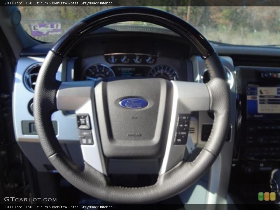 Steel Gray/Black Interior Steering Wheel for the 2011 Ford F150 Platinum SuperCrew #59081699