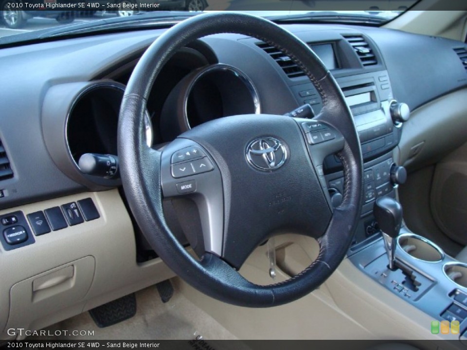 Sand Beige Interior Dashboard for the 2010 Toyota Highlander SE 4WD #59082452