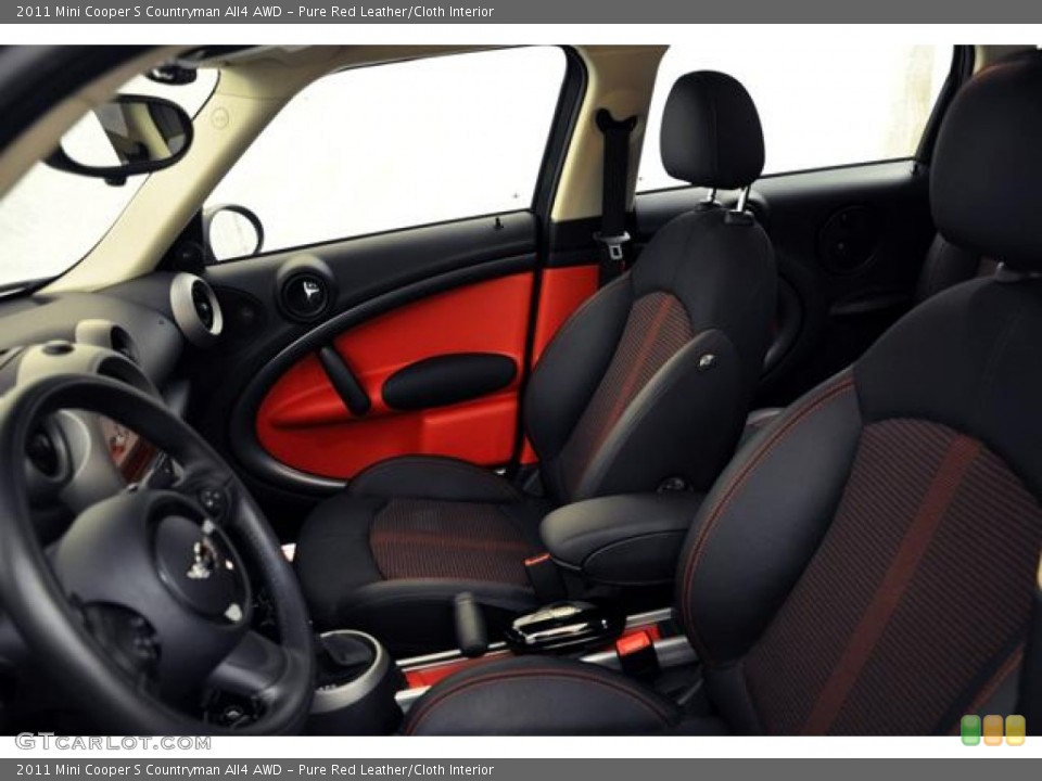 Pure Red Leather/Cloth Interior Photo for the 2011 Mini Cooper S Countryman All4 AWD #59084948