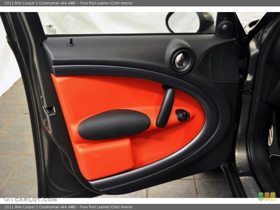 Pure Red Leather/Cloth Interior Door Panel for the 2011 Mini Cooper S Countryman All4 AWD #59084969