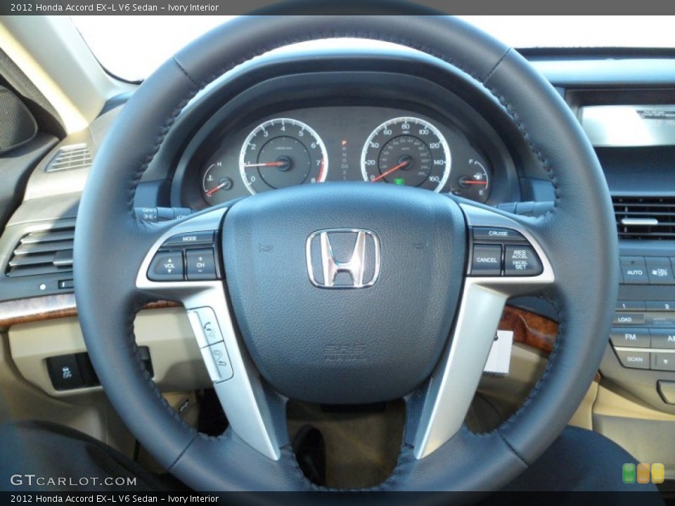 Ivory Interior Steering Wheel for the 2012 Honda Accord EX-L V6 Sedan #59089778