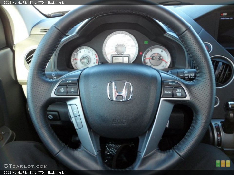 Black Interior Steering Wheel for the 2012 Honda Pilot EX-L 4WD #59089991