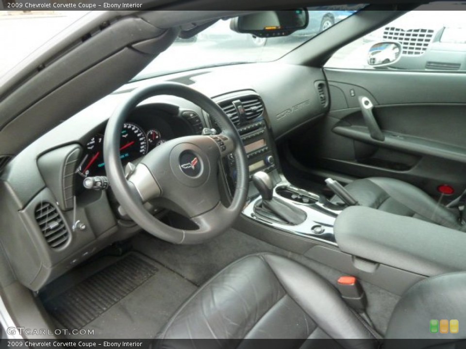 Ebony Interior Prime Interior for the 2009 Chevrolet Corvette Coupe #59090492