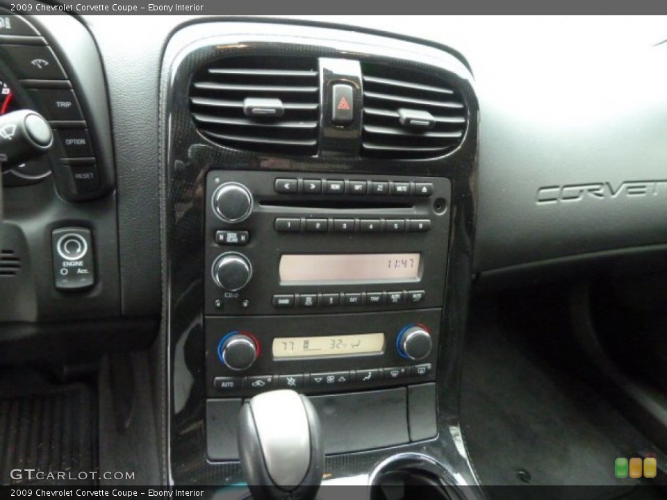 Ebony Interior Controls for the 2009 Chevrolet Corvette Coupe #59090537