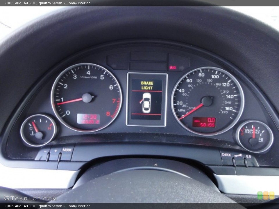 Ebony Interior Gauges for the 2006 Audi A4 2.0T quattro Sedan #59090654
