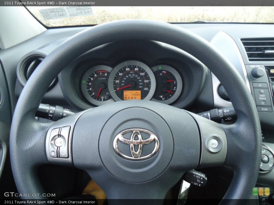 Dark Charcoal Interior Steering Wheel for the 2011 Toyota RAV4 Sport 4WD #59092013