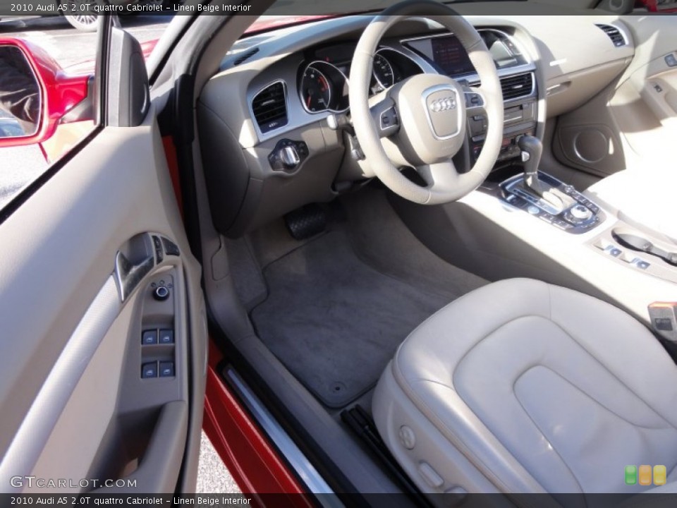 Linen Beige Interior Dashboard for the 2010 Audi A5 2.0T quattro Cabriolet #59092991
