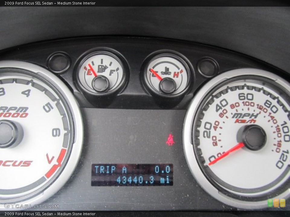 Medium Stone Interior Gauges for the 2009 Ford Focus SEL Sedan #59093405