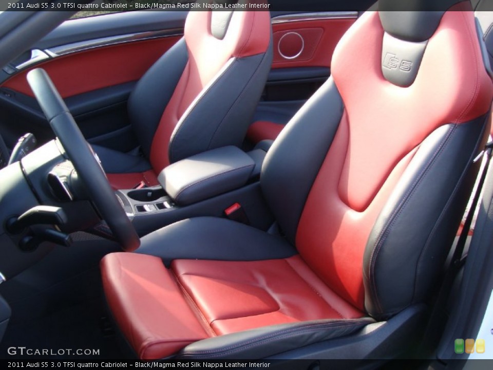 Black/Magma Red Silk Nappa Leather Interior Photo for the 2011 Audi S5 3.0 TFSI quattro Cabriolet #59093605