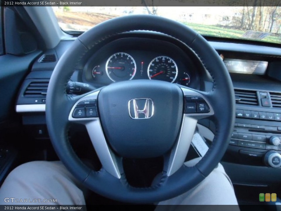 Black Interior Steering Wheel for the 2012 Honda Accord SE Sedan #59100896