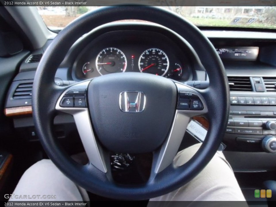 Black Interior Steering Wheel for the 2012 Honda Accord EX V6 Sedan #59105657