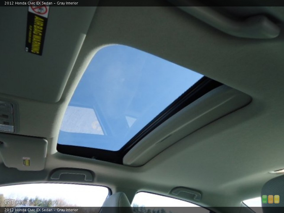 Gray Interior Sunroof for the 2012 Honda Civic EX Sedan #59106770