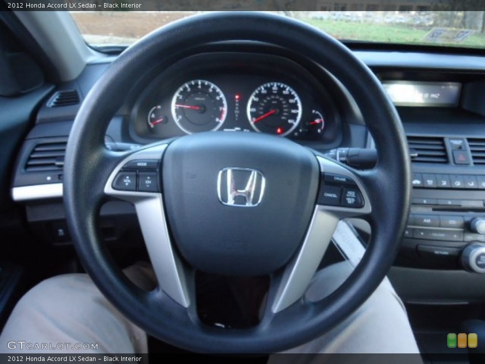 Black Interior Steering Wheel for the 2012 Honda Accord LX Sedan #59107724