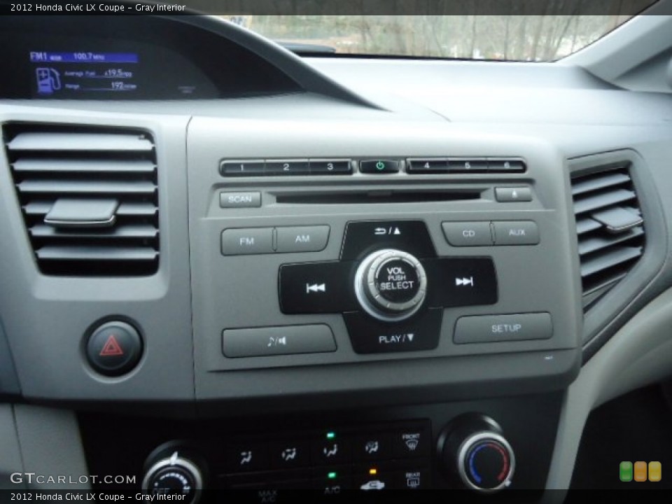 Gray Interior Controls for the 2012 Honda Civic LX Coupe #59110079