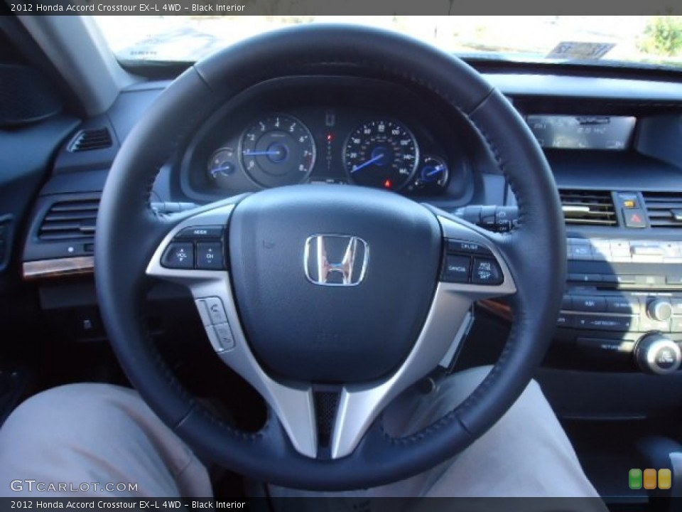 Black Interior Steering Wheel for the 2012 Honda Accord Crosstour EX-L 4WD #59111162