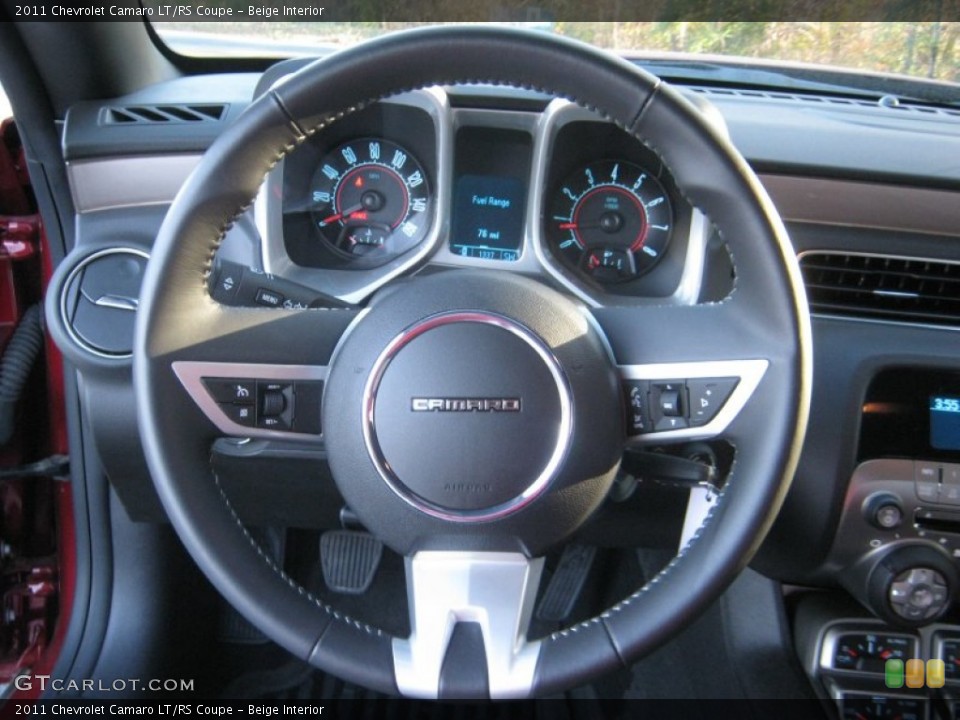 Beige Interior Steering Wheel for the 2011 Chevrolet Camaro LT/RS Coupe #59112325