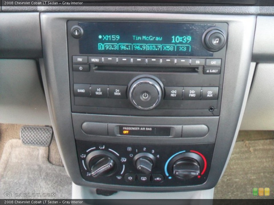 Gray Interior Controls for the 2008 Chevrolet Cobalt LT Sedan #59115113