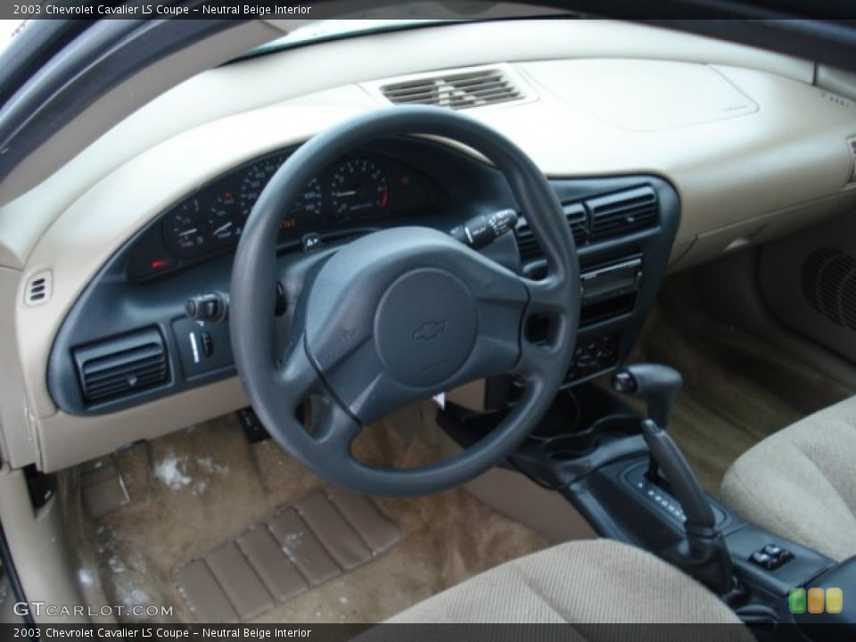 Neutral Beige Interior Dashboard for the 2003 Chevrolet Cavalier LS Coupe #59115164