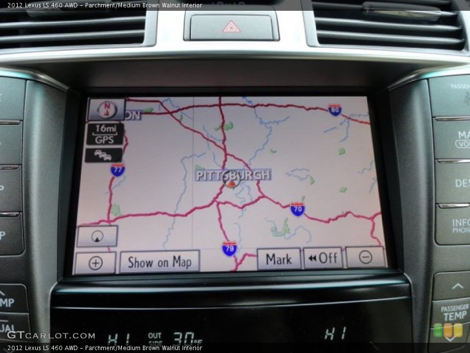 Parchment/Medium Brown Walnut Interior Navigation for the 2012 Lexus LS 460 AWD #59116247