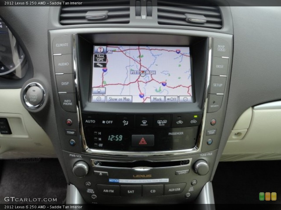 Saddle Tan Interior Navigation for the 2012 Lexus IS 250 AWD #59116376