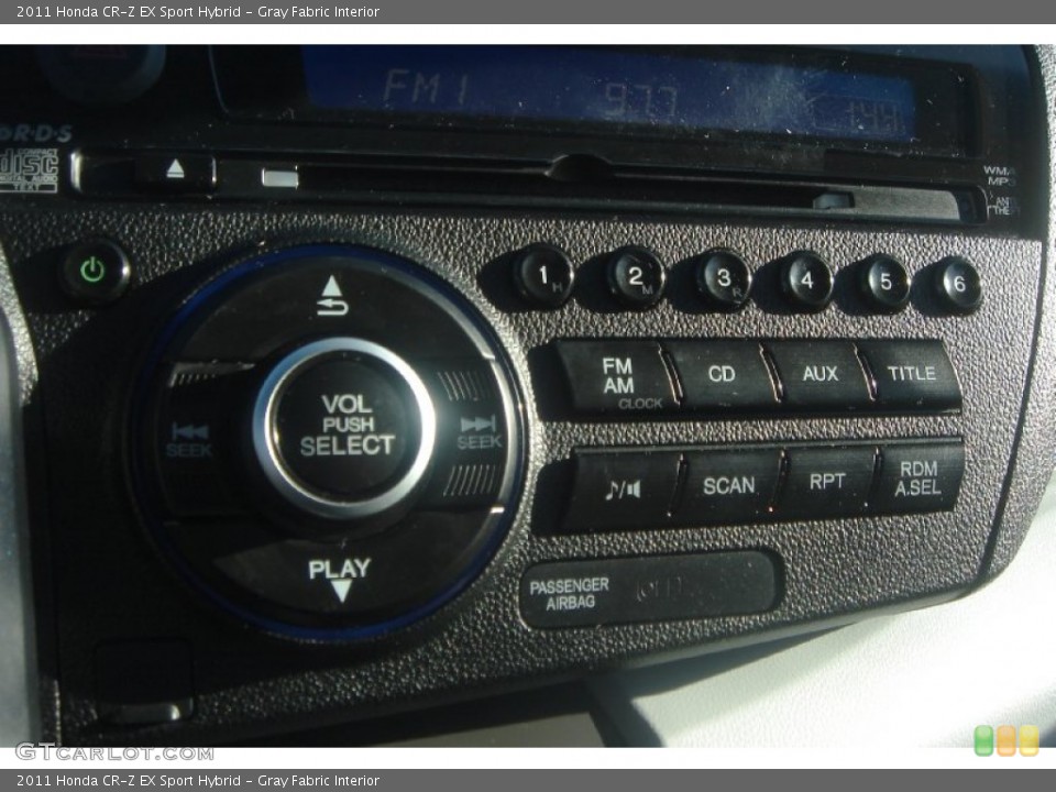 Gray Fabric Interior Controls for the 2011 Honda CR-Z EX Sport Hybrid #59116415