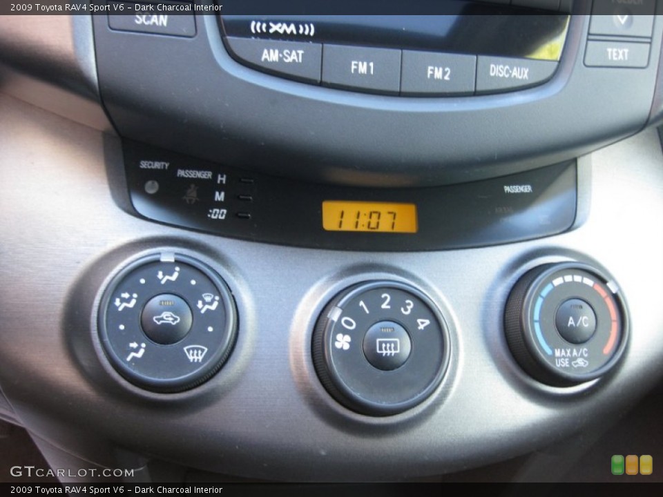 Dark Charcoal Interior Controls for the 2009 Toyota RAV4 Sport V6 #59123100