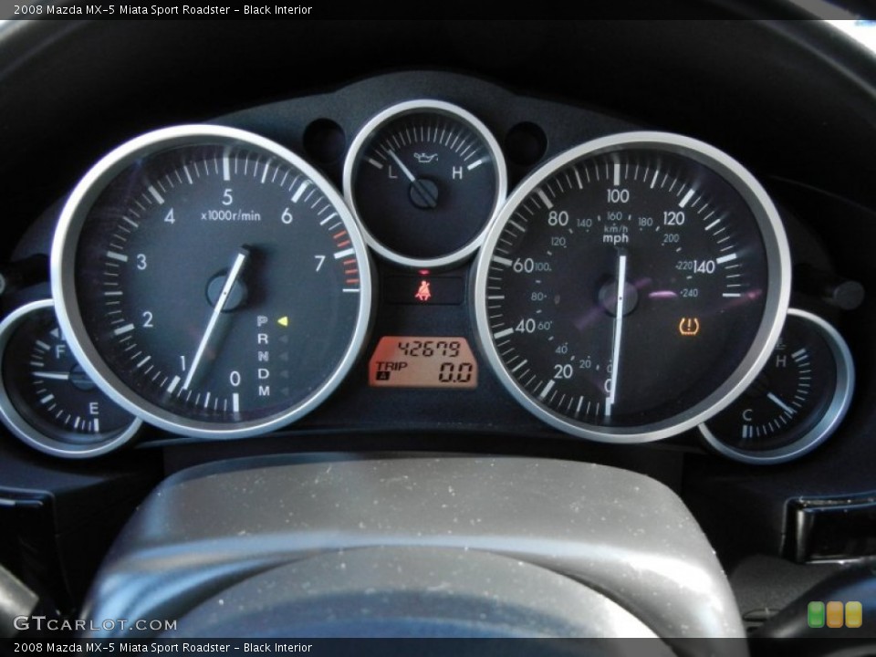 Black Interior Gauges for the 2008 Mazda MX-5 Miata Sport Roadster #59132552