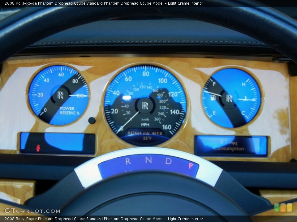 Light Creme Interior Gauges for the 2008 Rolls-Royce Phantom Drophead Coupe  #59136452