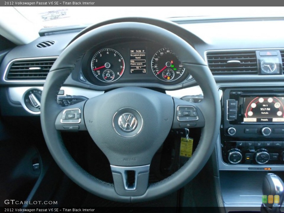 Titan Black Interior Steering Wheel for the 2012 Volkswagen Passat V6 SE #59137265