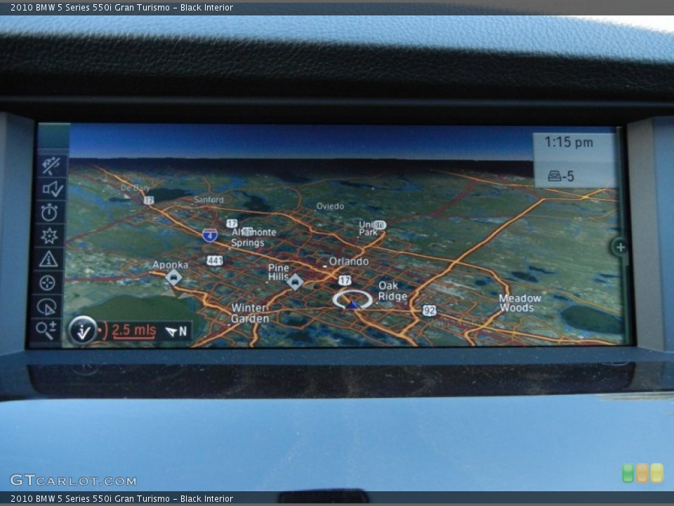 Black Interior Navigation for the 2010 BMW 5 Series 550i Gran Turismo #59142182